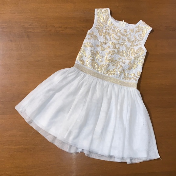 Children’s Place White & Gold Formal Dress Sz 6